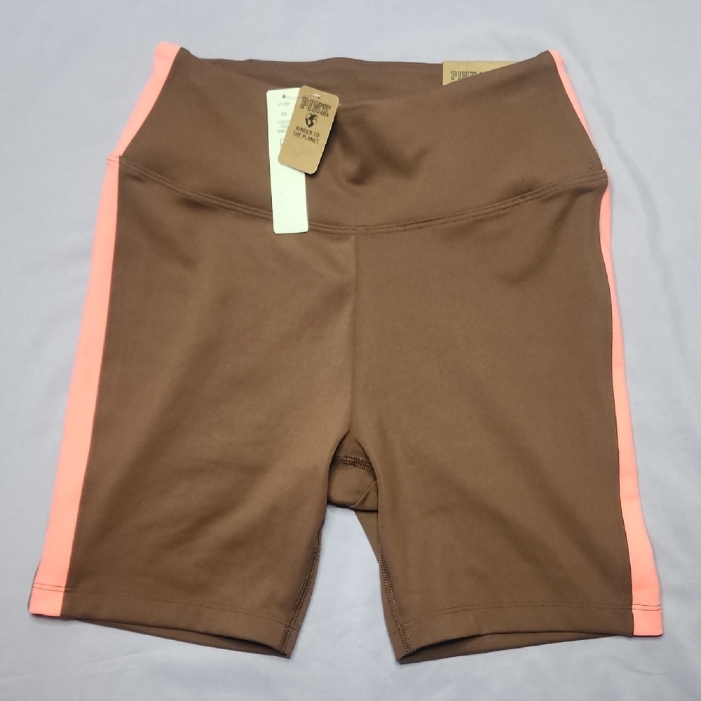 PINK Victoria's Secret Brown and Pink 6" Bike Shorts High-Waisted